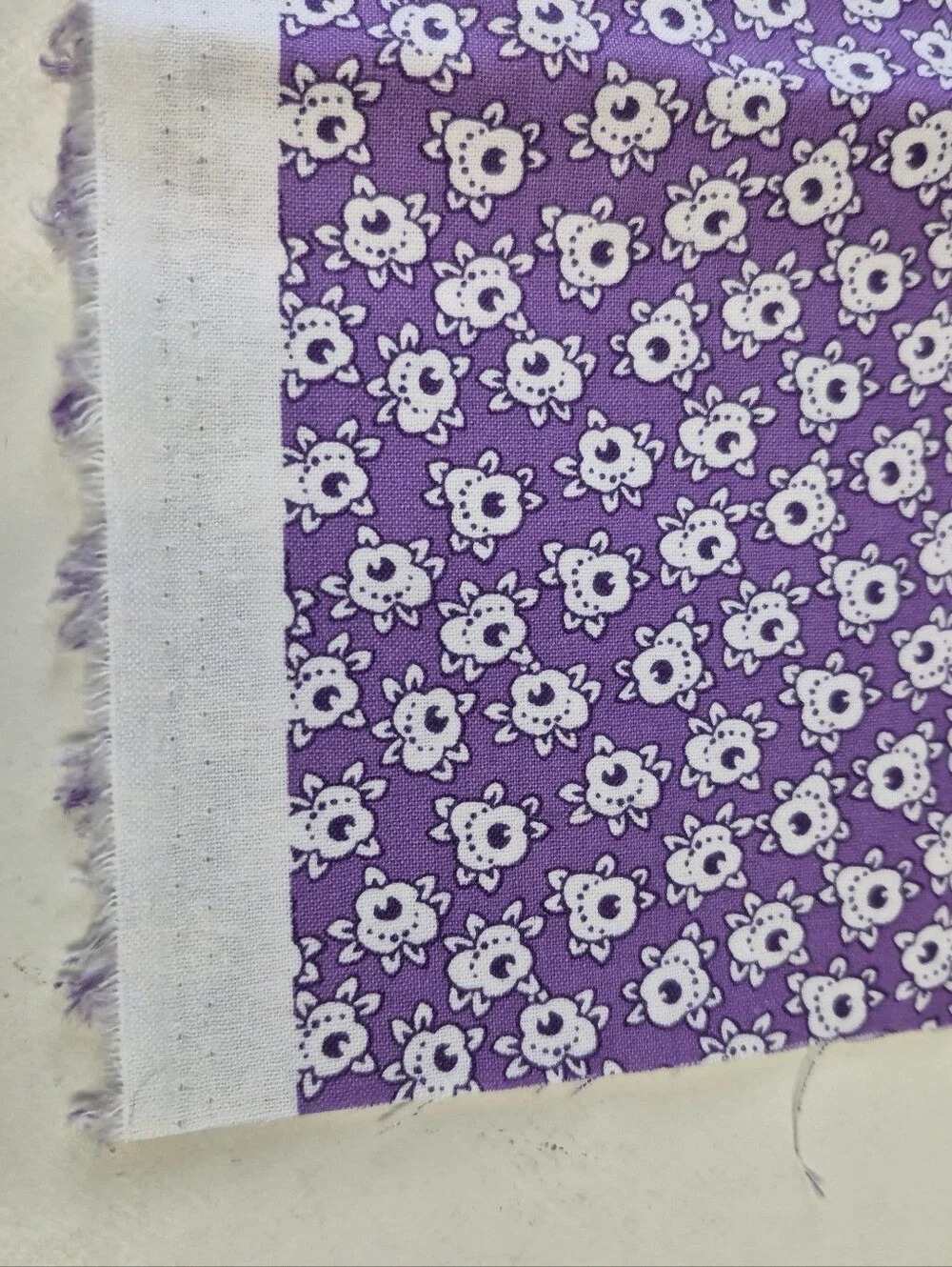 Jo-Ann Cotton Fabric Purple Floral Print 35x43”